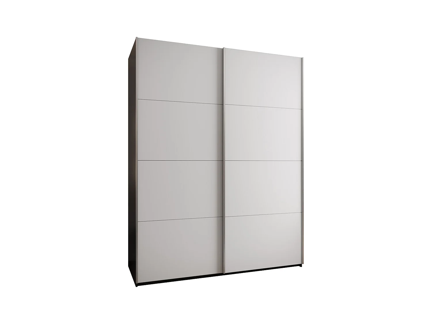 Armoire Lux 1 245,5/200/64 (Noir/Blanc/Argent)