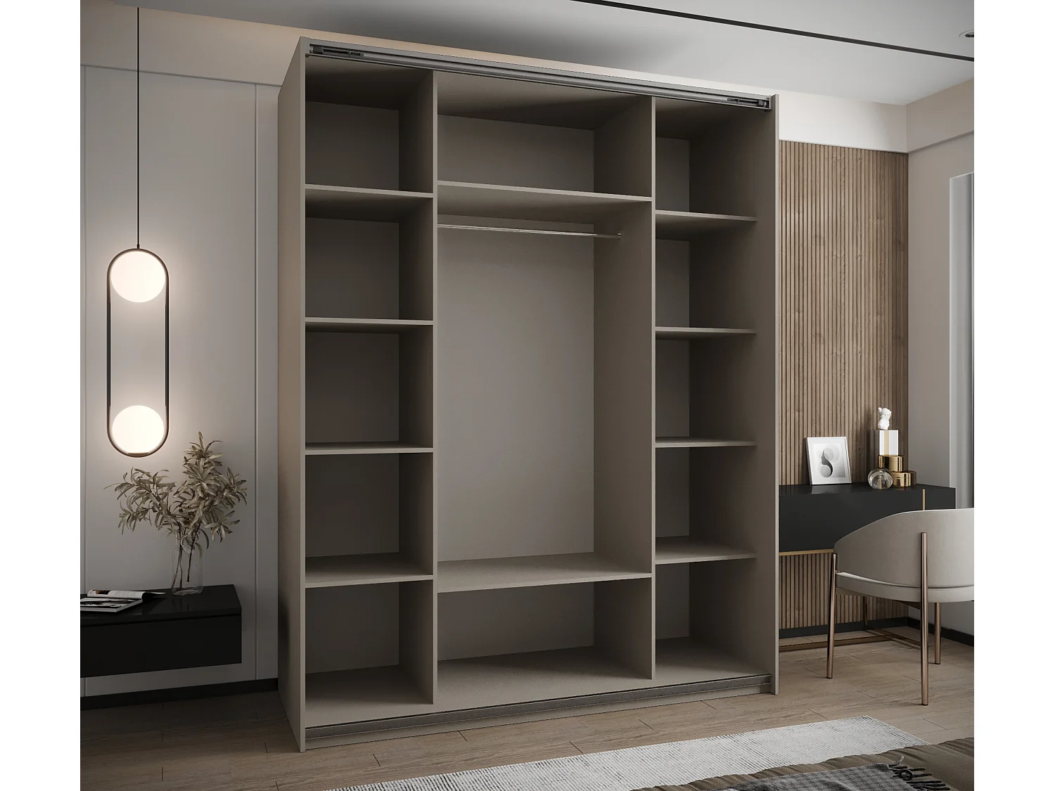 Armoire Lux 2 245,5/200/64 (Cachemire/Cachemire/Or)