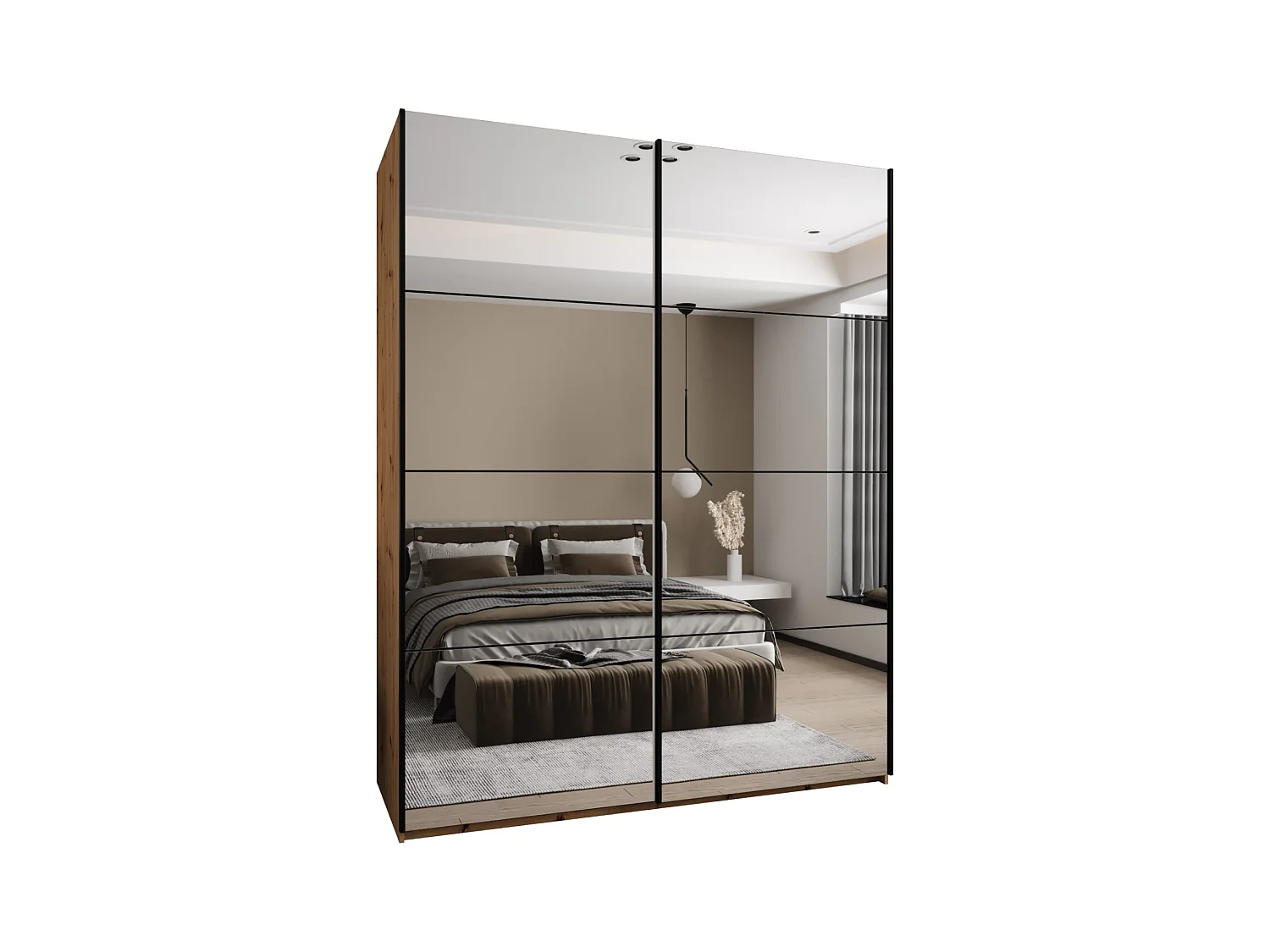 Armoire Lux 2 245,5/200/64 (Artisan/Noir/Noir)