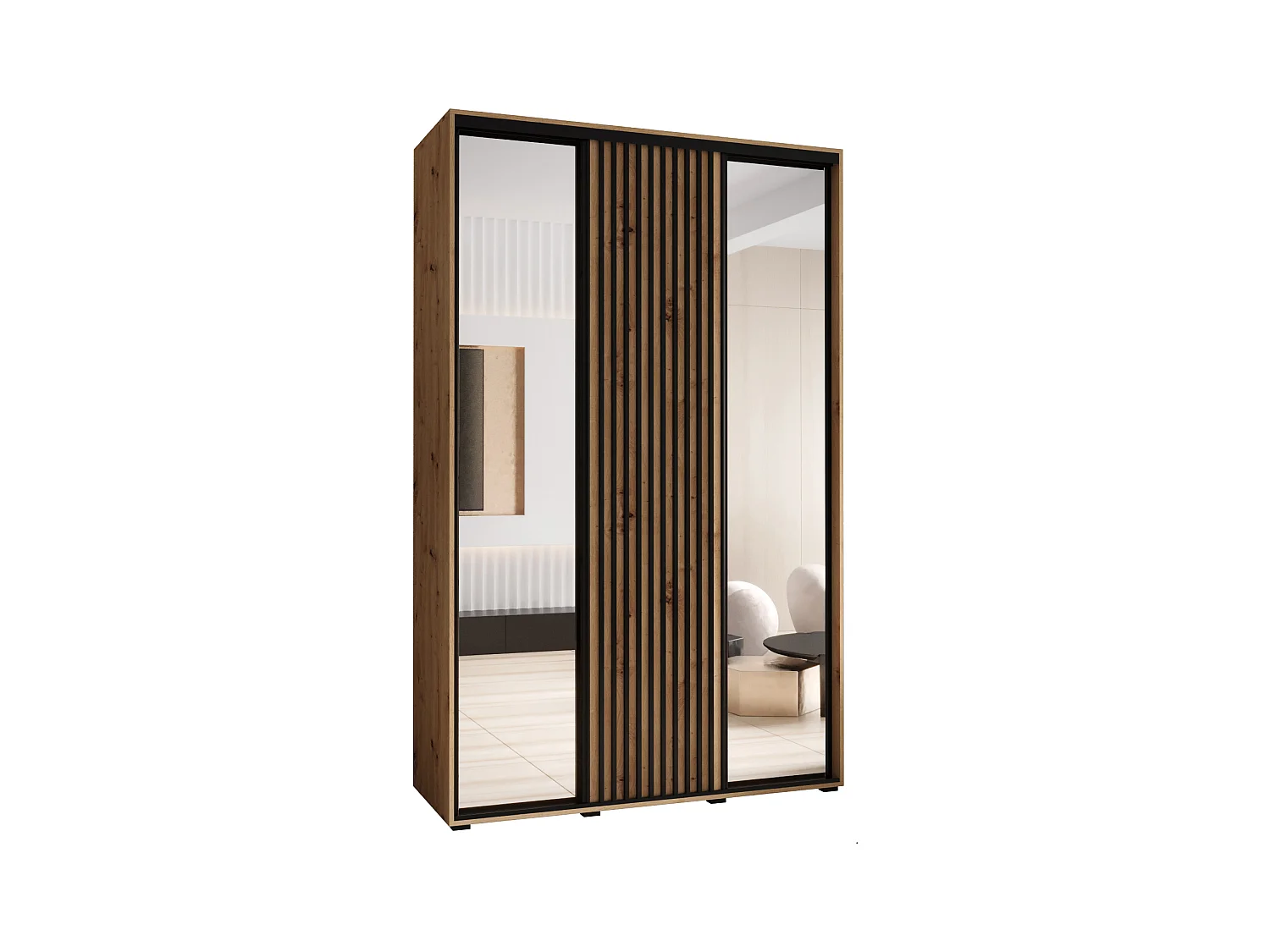 ARMADIO SAPPORO 2 AD ANTE SCORREVOLI 205,2/160/60 3 porte (Artisan/Artisan)