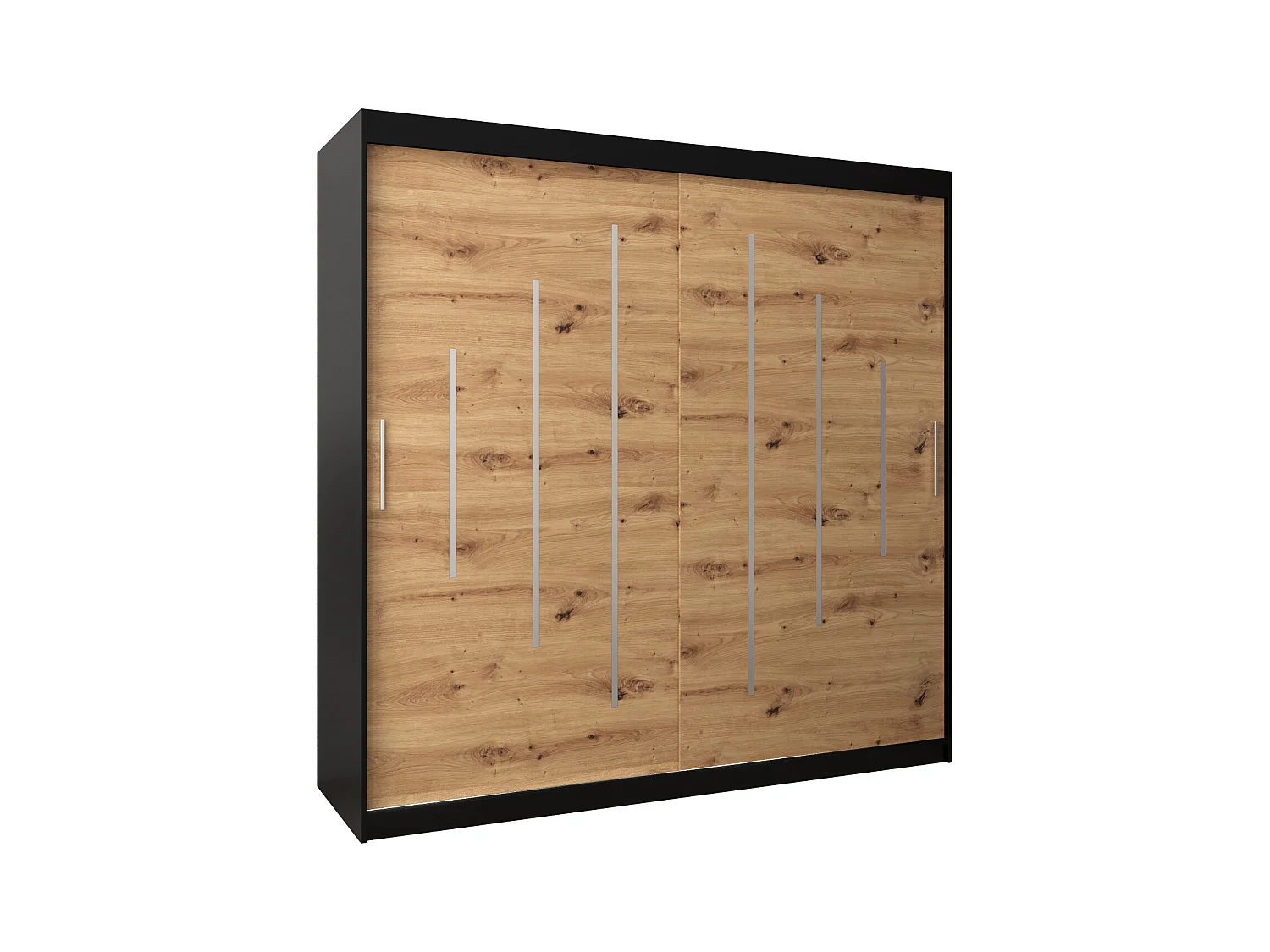 ARMOIRE YORK À PORTES COULISSANTES 200/200/62 2 Portes (Noir/Artisan)
