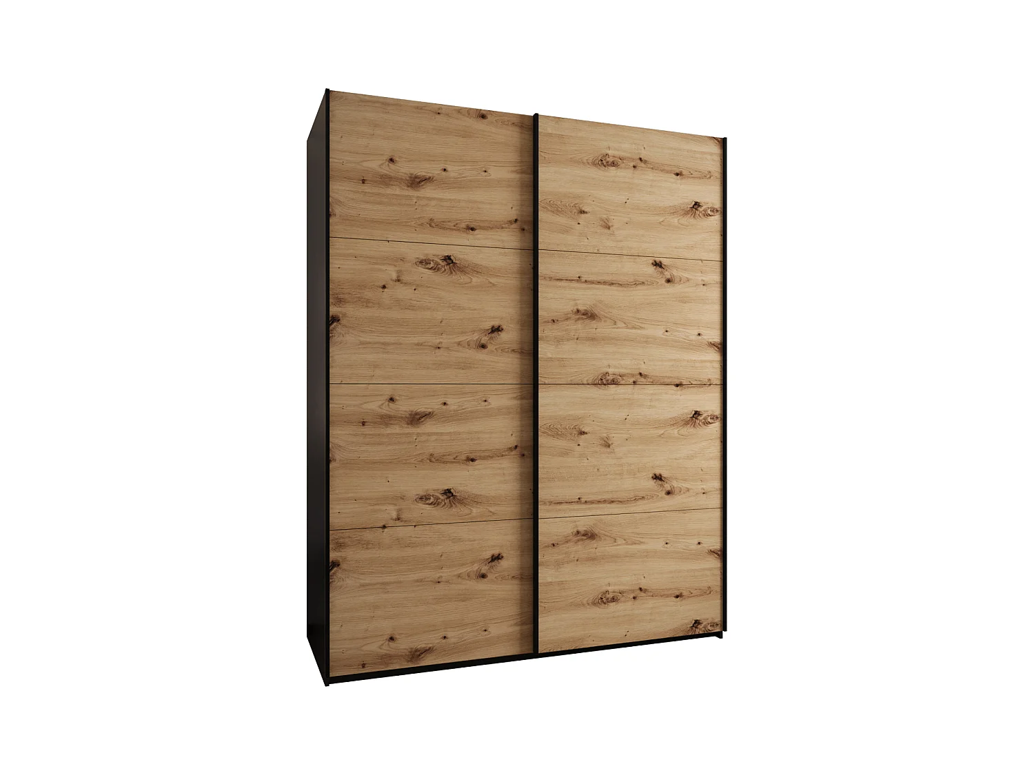 SCHWEBETÜRENSCHRANK Lux 1 245,5/200/64 (Schwarz/Artisan/Schwarz)