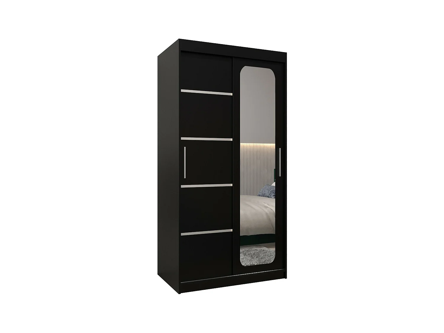 ARMOIRE PROMO V2 À PORTES COULISSANTES 200/100/62 2 Portes (Noir/Noir)