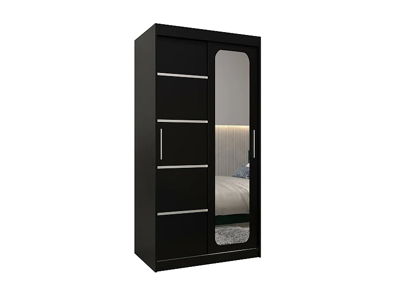 ARMOIRE PROMO V2 À PORTES COULISSANTES 200/100/62 2 Portes (Noir/Noir)