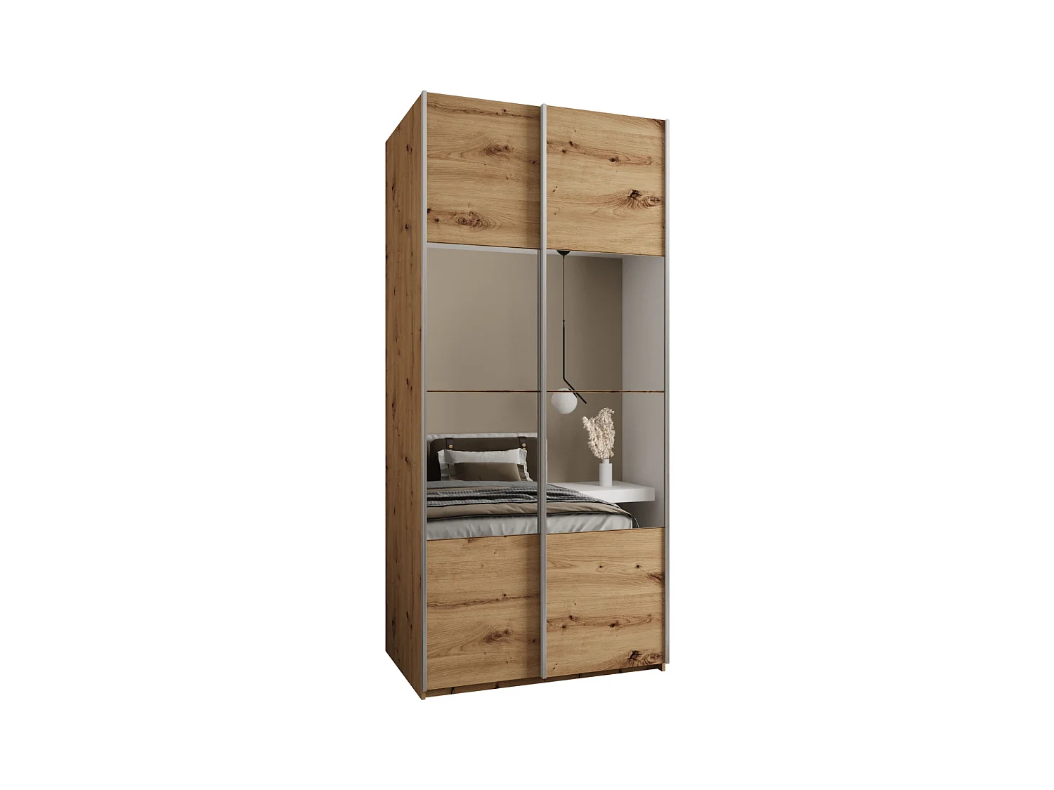 Armoire Lux 4 245,5/110/64 (Artisan/Artisan/Argent)