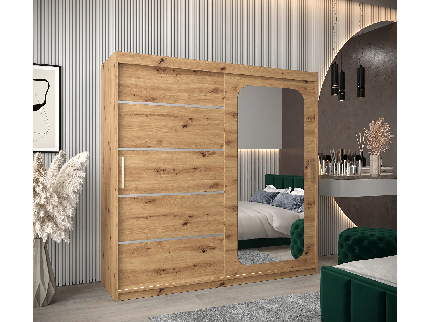 ARMOIRE PROMO V2 À PORTES COULISSANTES 200/200/62 2 Portes (Artisan/Artisan)