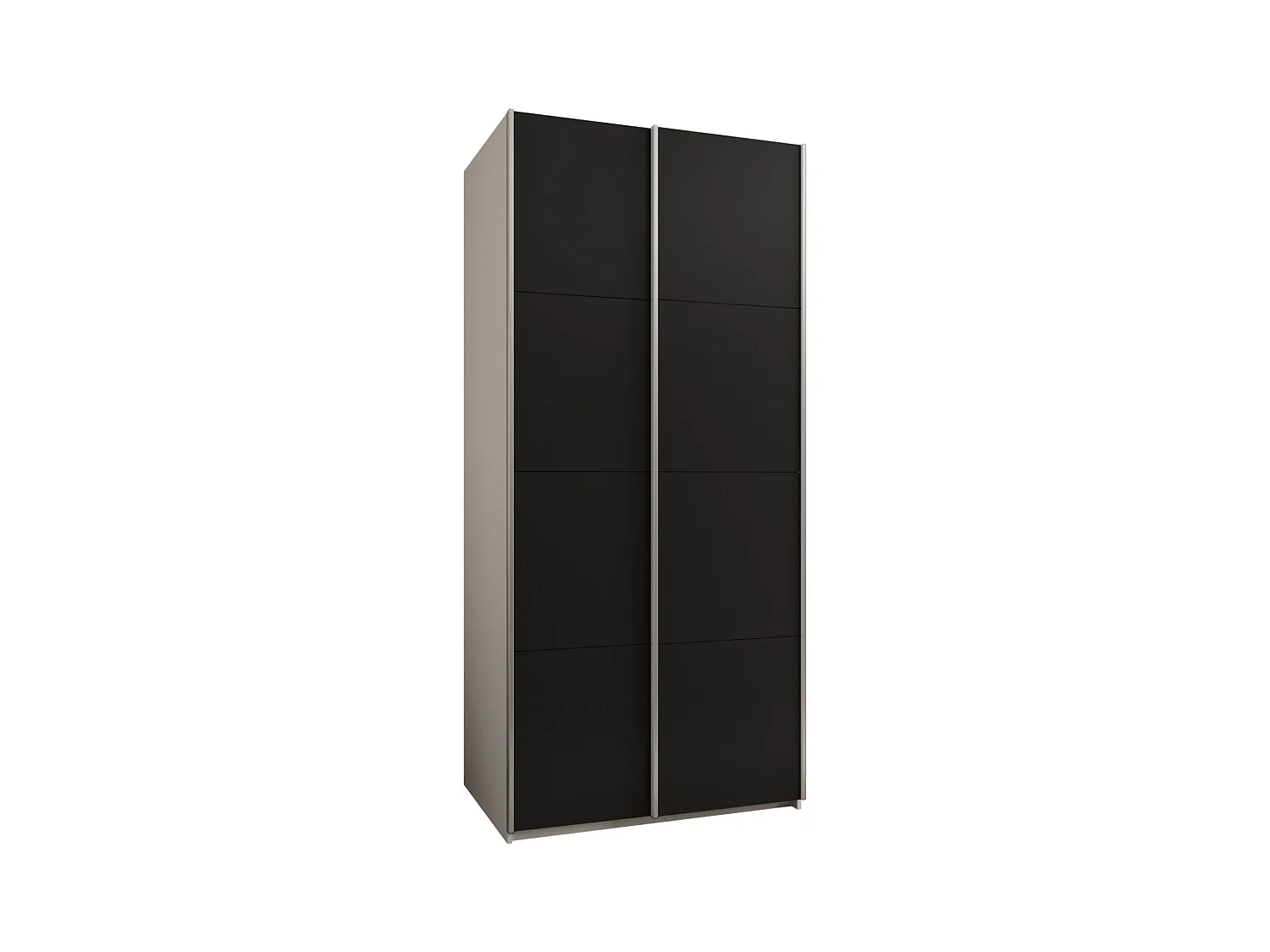 Armoire Lux 1 245,5/120/64 (Blanc/Noir/Argent)
