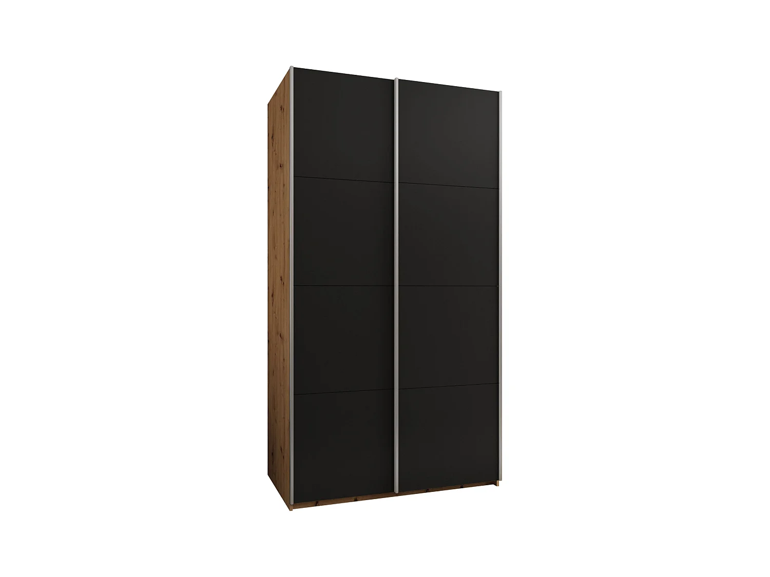 Armoire Lux 1 245,5/130/64 (Artisan/Noir/Argent)