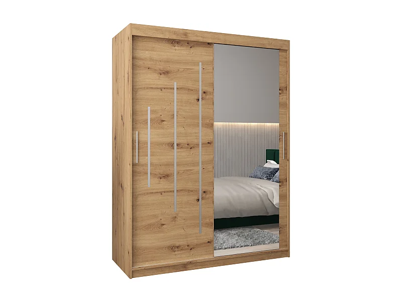 ARMOIRE YORK 2 À PORTES COULISSANTES 200/150/62 2 Portes (Artisan/Artisan)