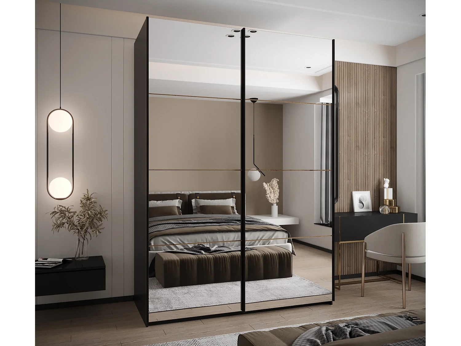 Armoire Lux 2 245,5/180/64 (Noir/Artisan/Noir)