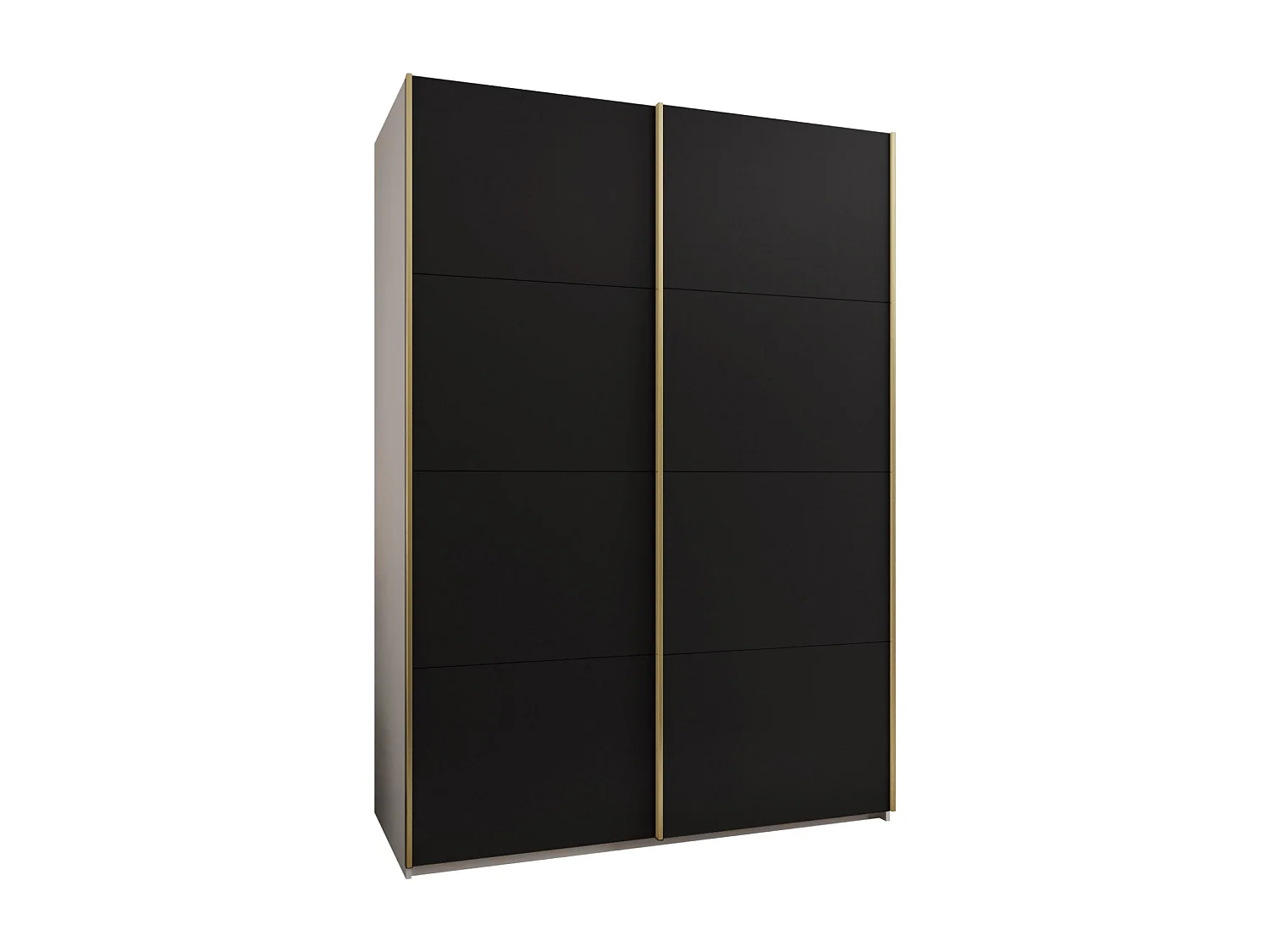 Armoire Lux 1 245,5/170/64 (Blanc/Noir/Argent)