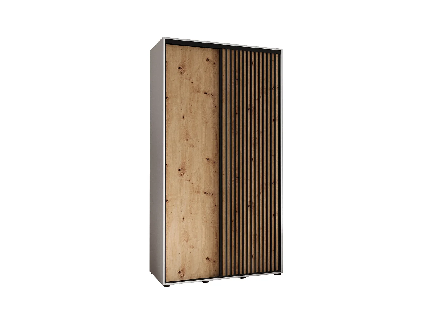 SCHWEBETÜRENSCHRANK LANKO 1 235,2/140/60 2-türig (Weiß/Artisan)
