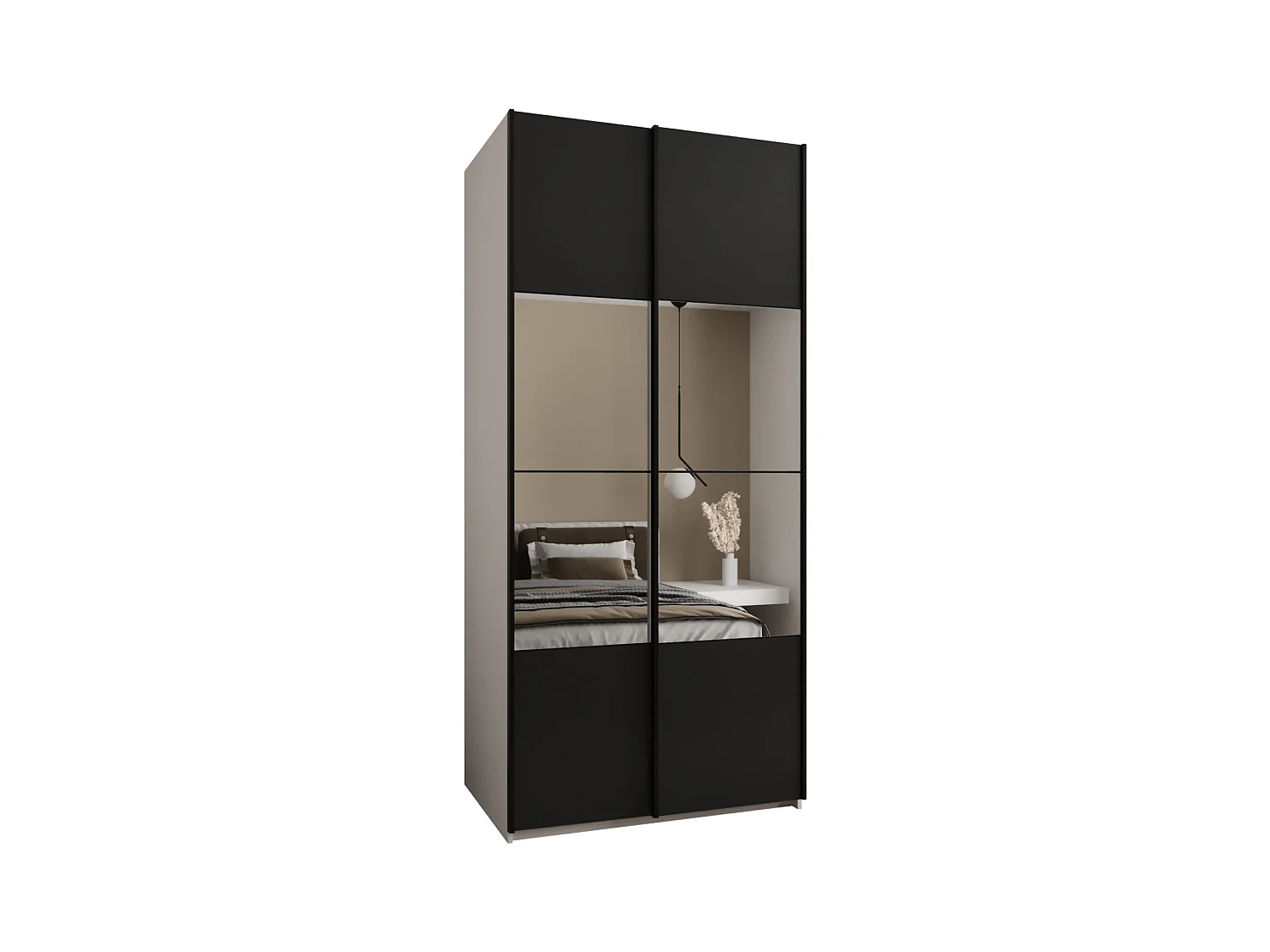Armadio Lux 4 245,5/120/64 (Blanc/Nero/Nero)
