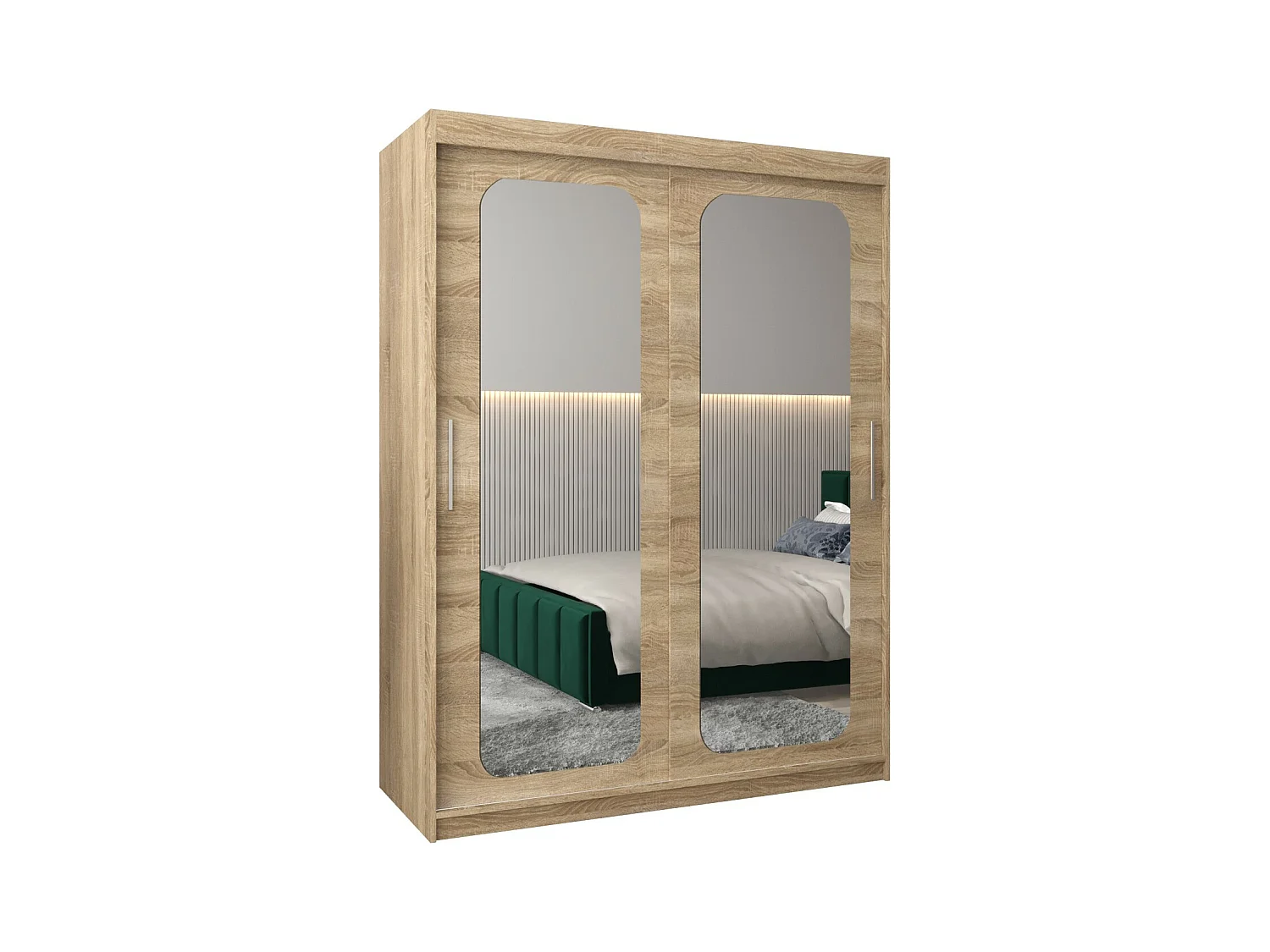 ARMOIRE PROMO T3 À PORTES COULISSANTES 200/150/62 2 Portes (Sonoma/Sonoma)