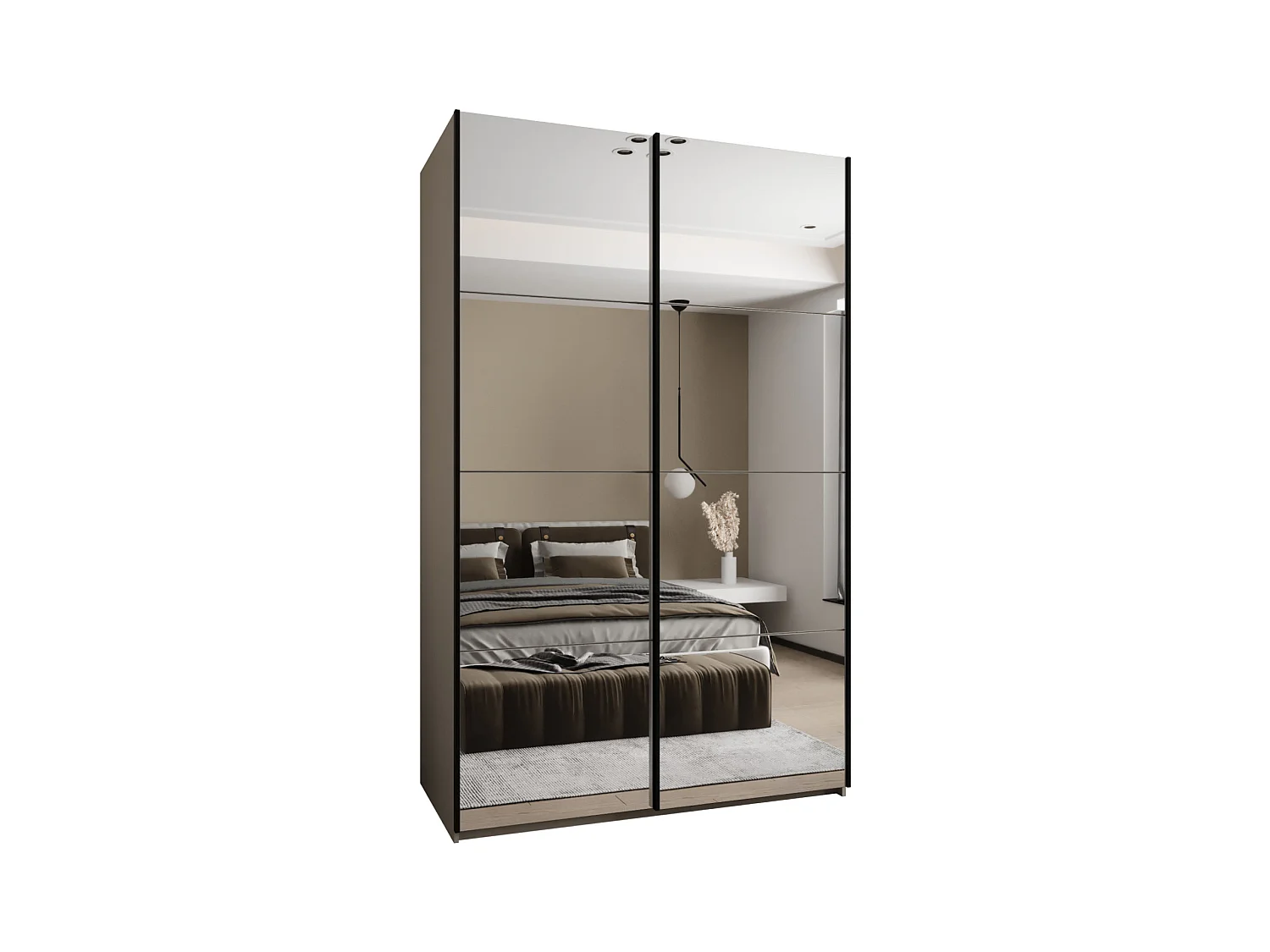 Armoire Lux 2 245,5/160/64 (Cachemire/Cachemire/Noir)