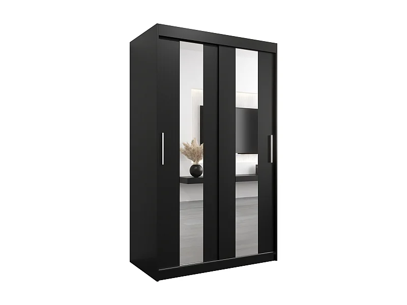 Armoire Pole À Portes Coulissantes 200/120/62 2 portes (Noir/Noir)