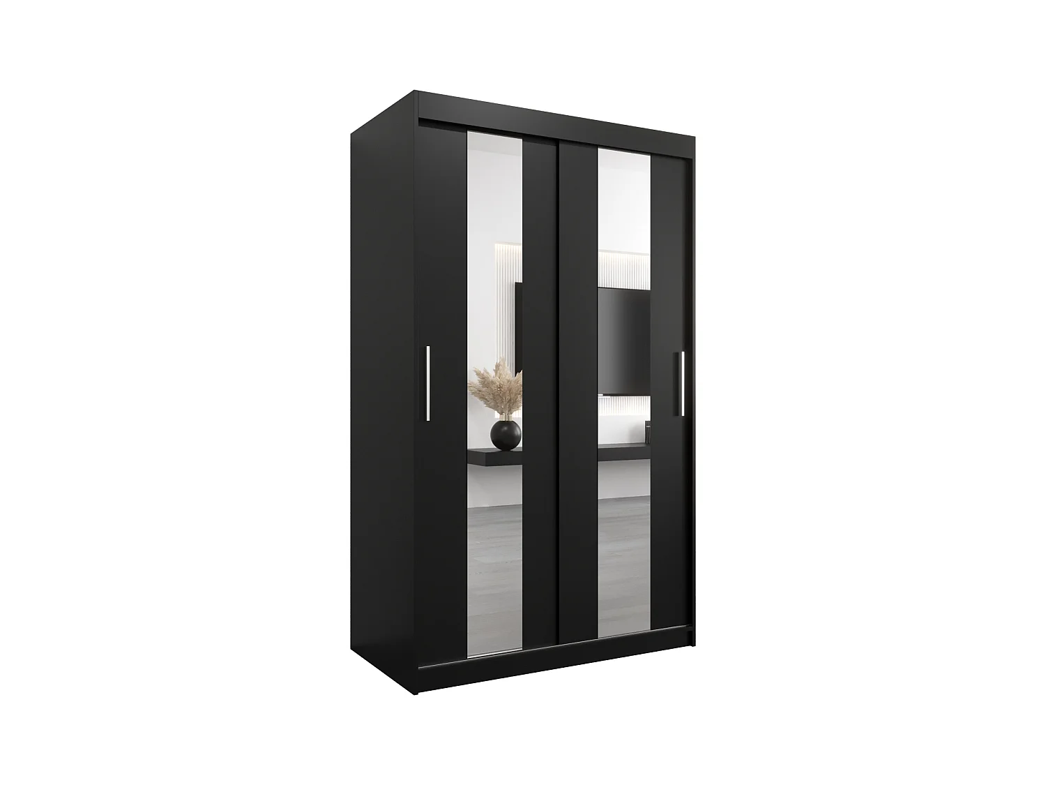 Armoire Pole À Portes Coulissantes 200/120/62 2 portes (Noir/Noir)