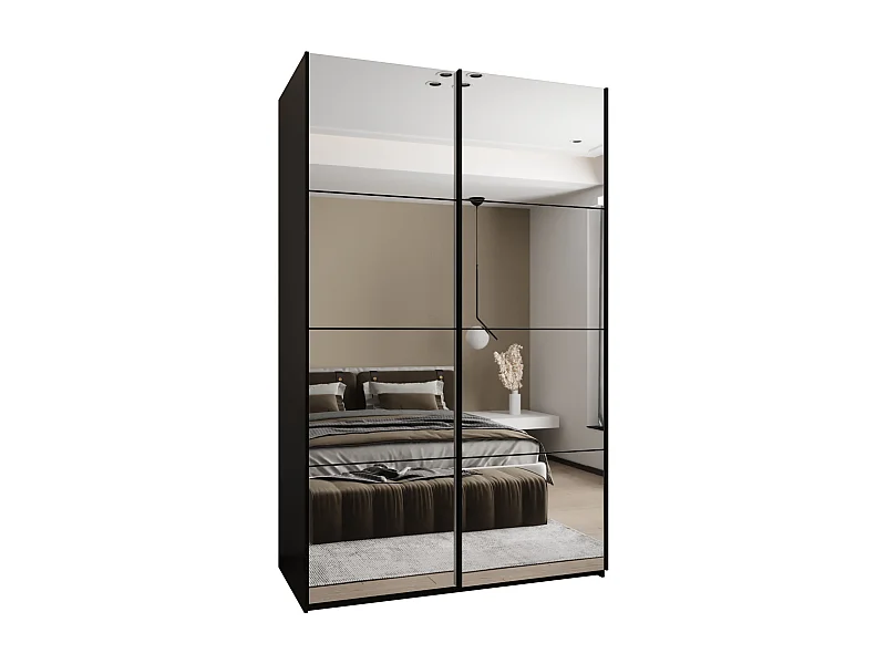 Armoire Lux 2 245,5/160/64 (Noir/Noir/Noir)