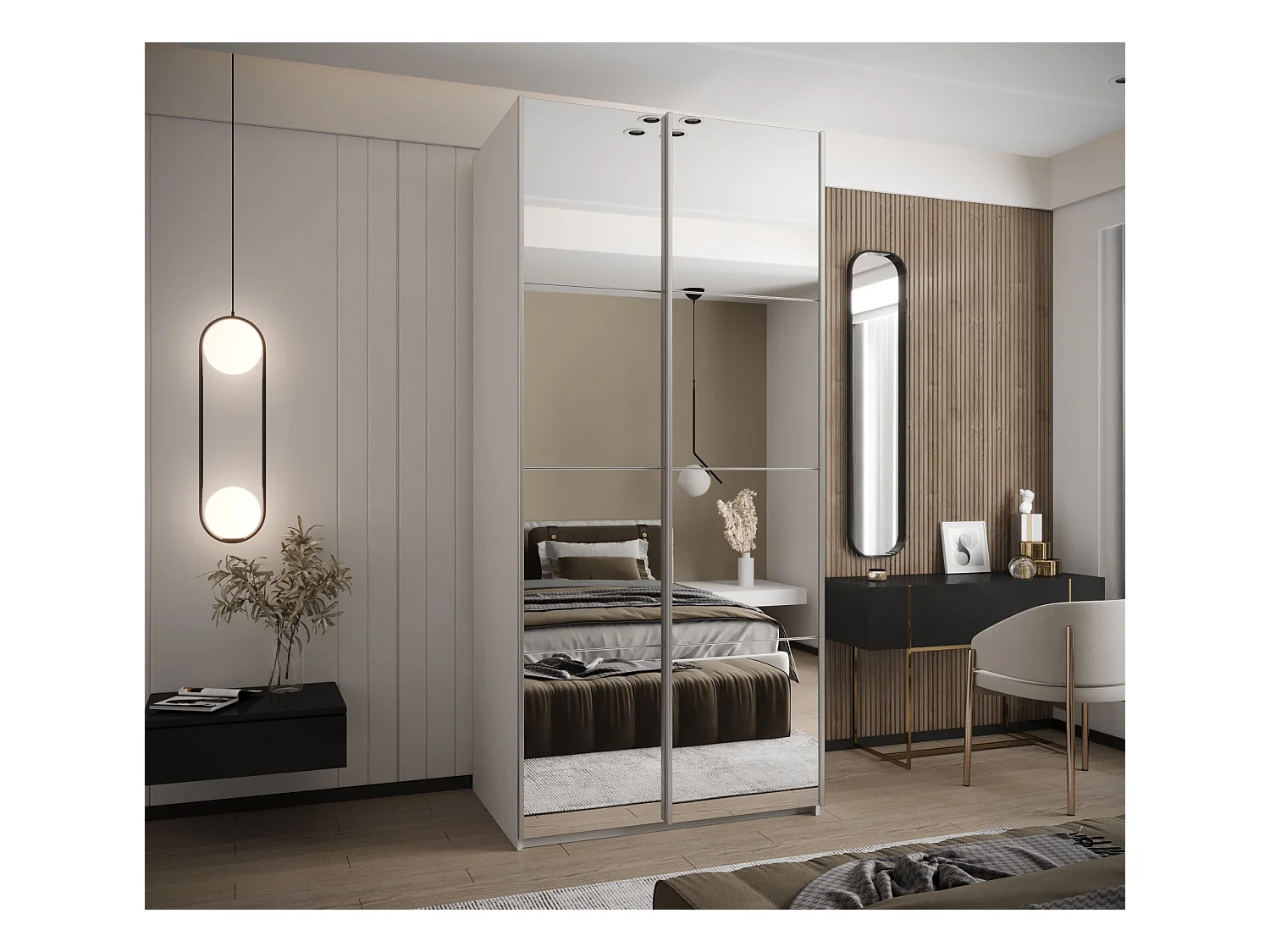 Armadio Lux 2 245,5/120/64 (Blanc/Blanc/Argento)
