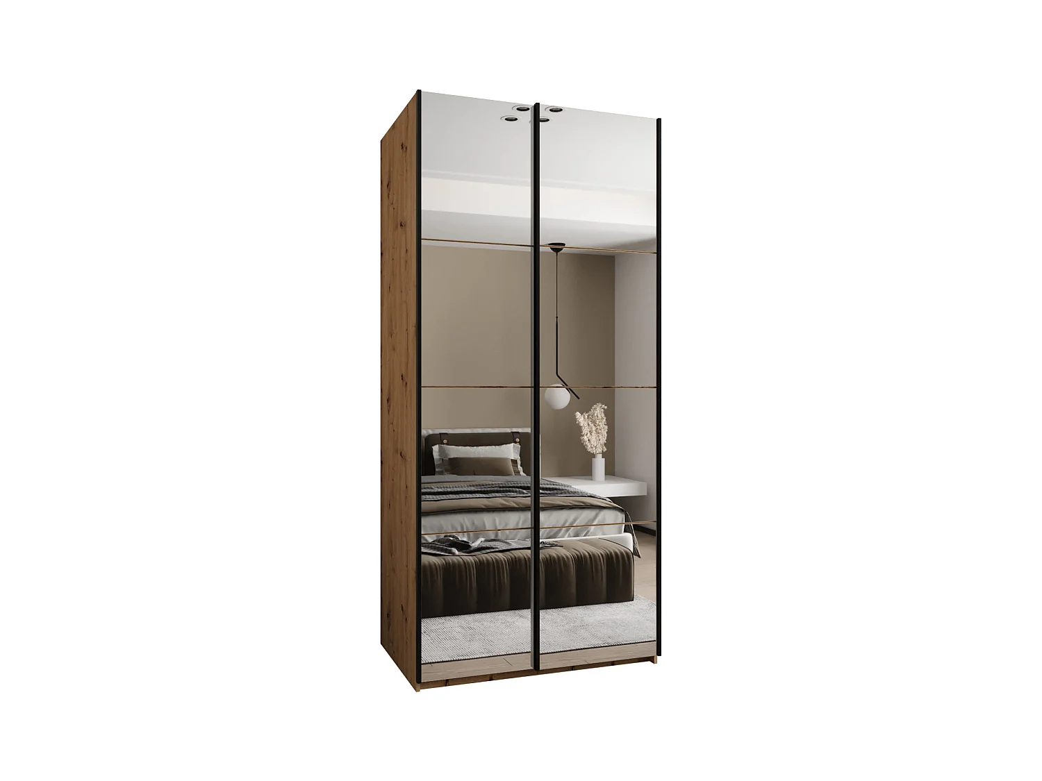 Armoire Lux 2 245,5/120/64 (Artisan/Artisan/Noir)