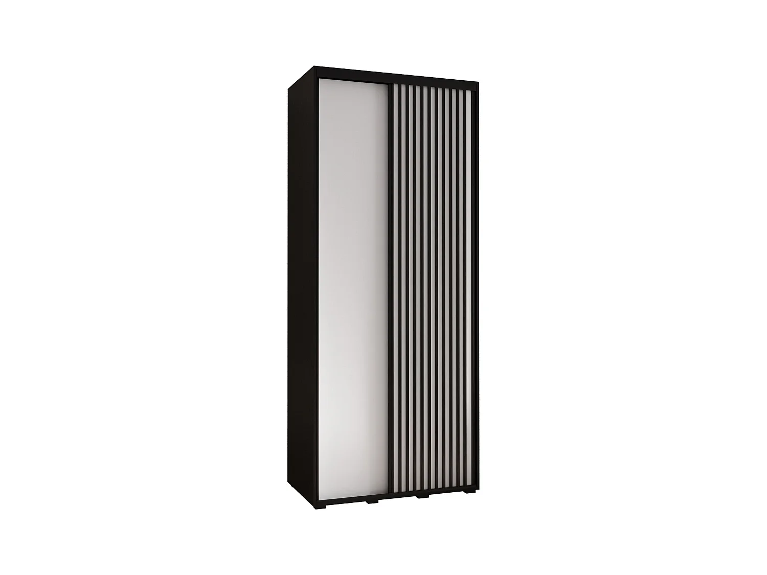 SCHWEBETÜRENSCHRANK LANKO 1 235,2/100/60 2-türig (Schwarz/Weiß)