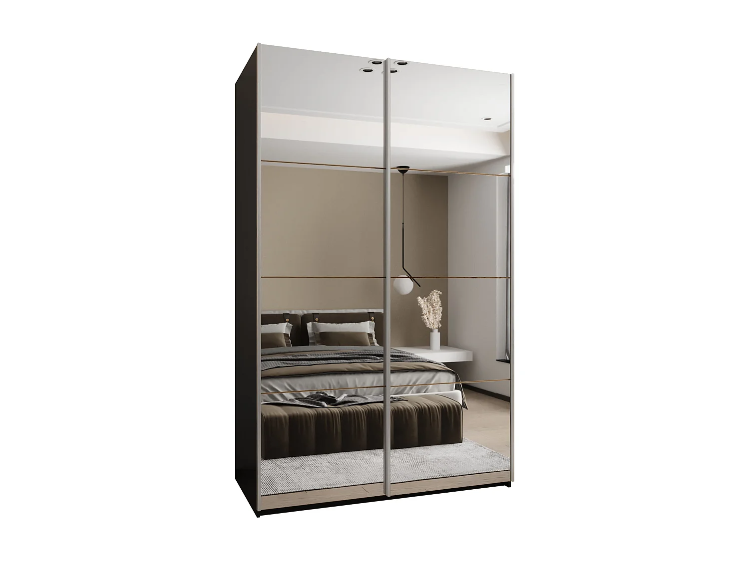 Armoire Lux 2 245,5/160/64 (Noir/Artisan/Argent)