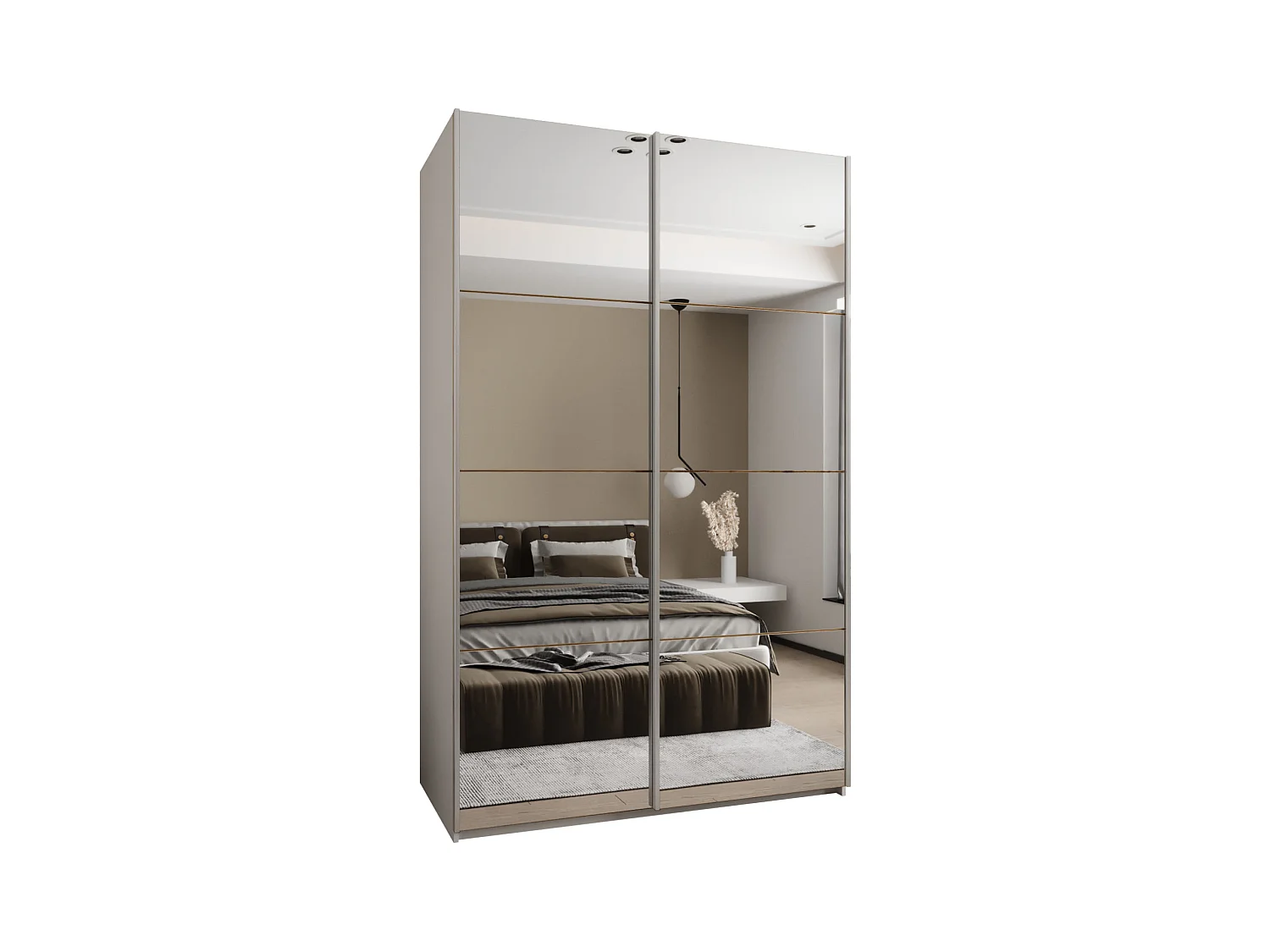 KLEDINGKAST MET SCHUIFDEUREN Lux 2 245,5/160/64 (Wit/Artisan/Zilver)
