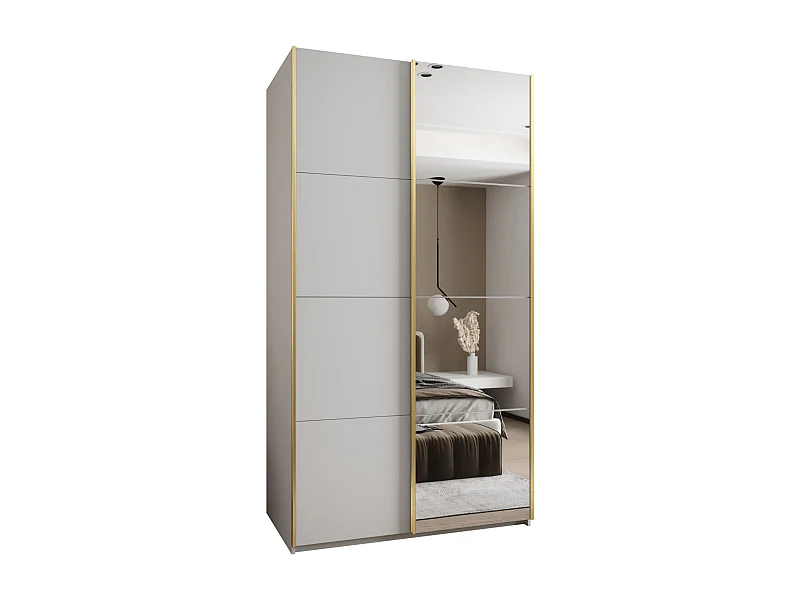 Armoire Lux 3 245,5/140/64 (Blanc/Blanc/Or)
