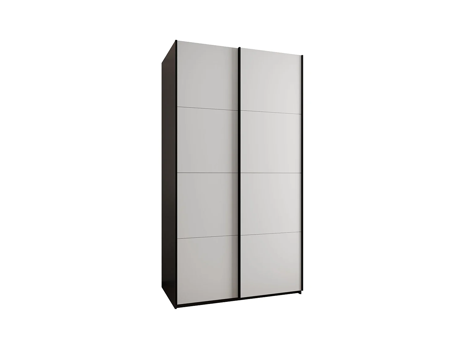 Armoire Lux 1 245,5/140/64 (Noir/Blanc/Noir)