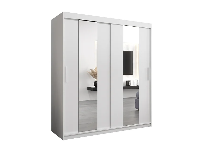 Pole kledingkast met schuifdeuren 200/180/62 2 deuren (wit/wit)