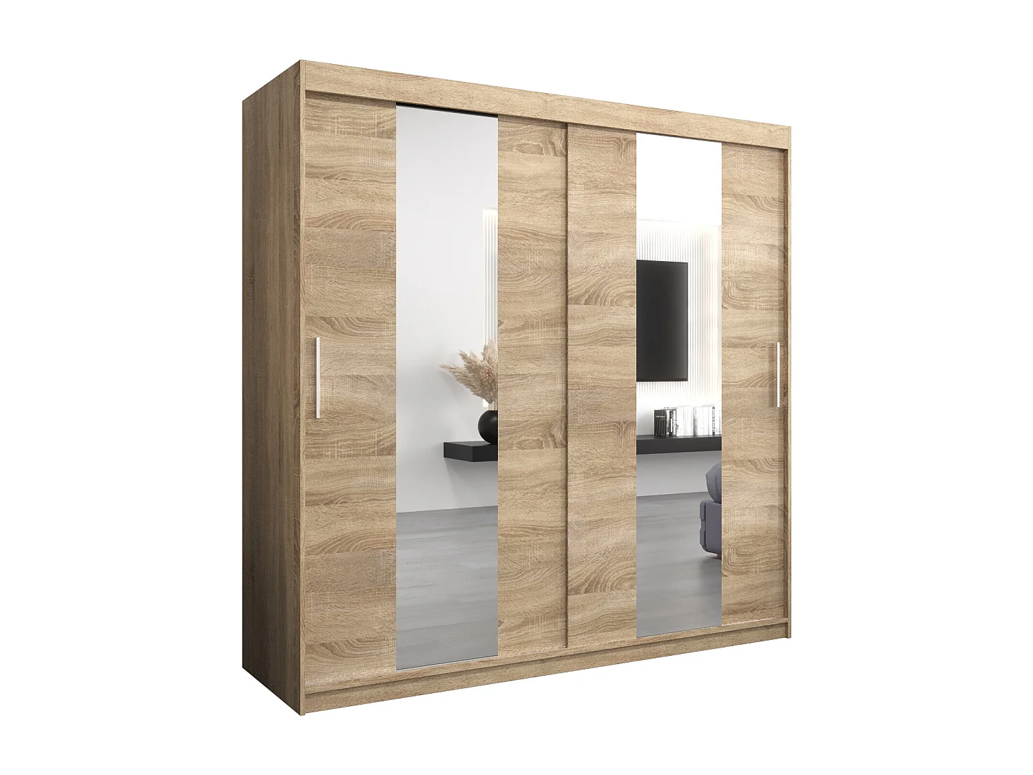 Pole kledingkast met schuifdeuren 200/200/62 2 deuren (sonoma/sonoma)