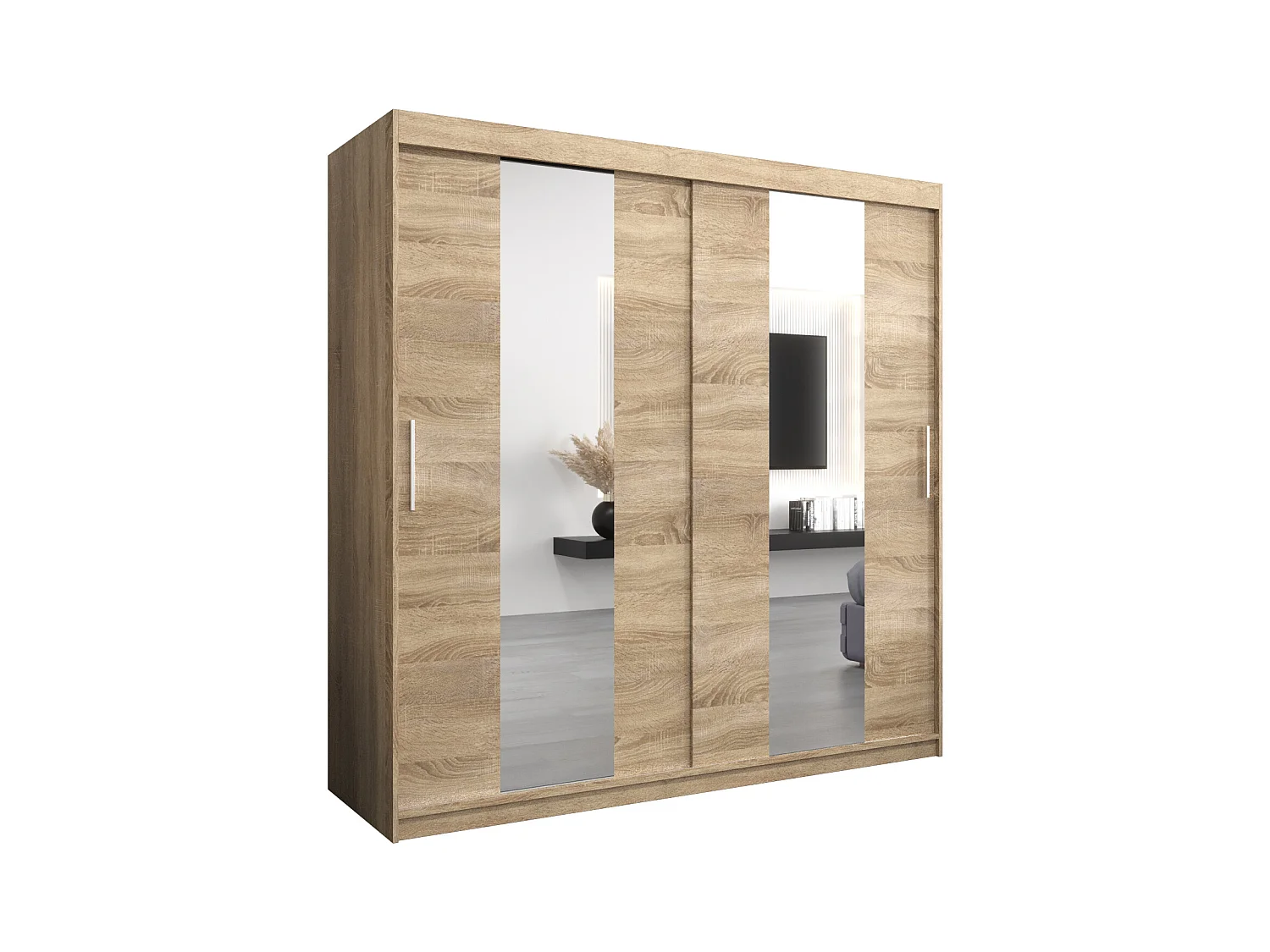 Schwebetürenschrank Pole 200/200/62 2-Türig (Sonoma)