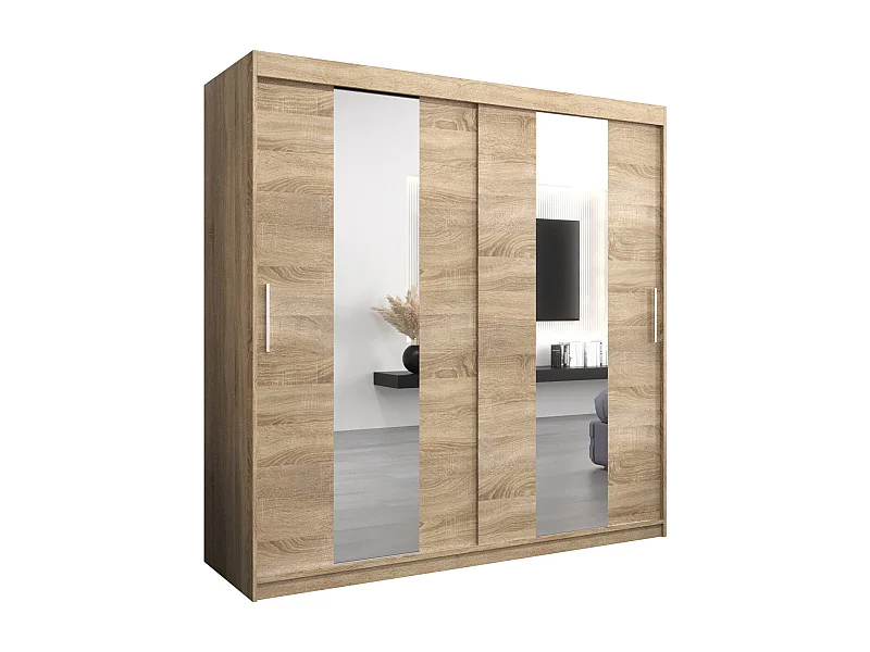 Pole kledingkast met schuifdeuren 200/200/62 2 deuren (sonoma/sonoma)