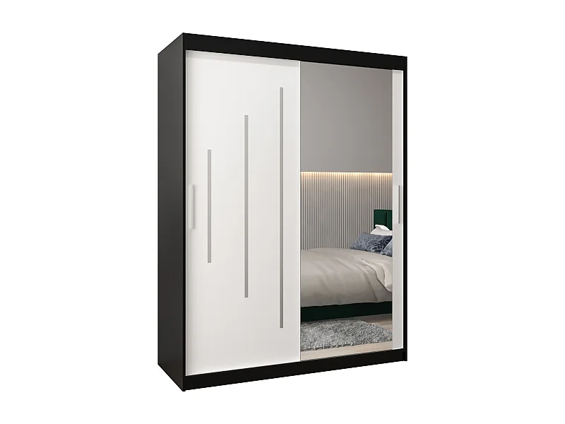 ARMARIO YORK 2 DE PUERTAS CORREDERAS 200/150/62 2 puertas (negro/blanco)