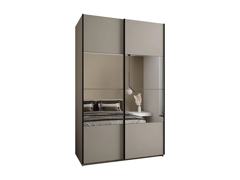 Armoire Lux 4 245,5/160/64 (Cachemire/Cachemire/Noir)
