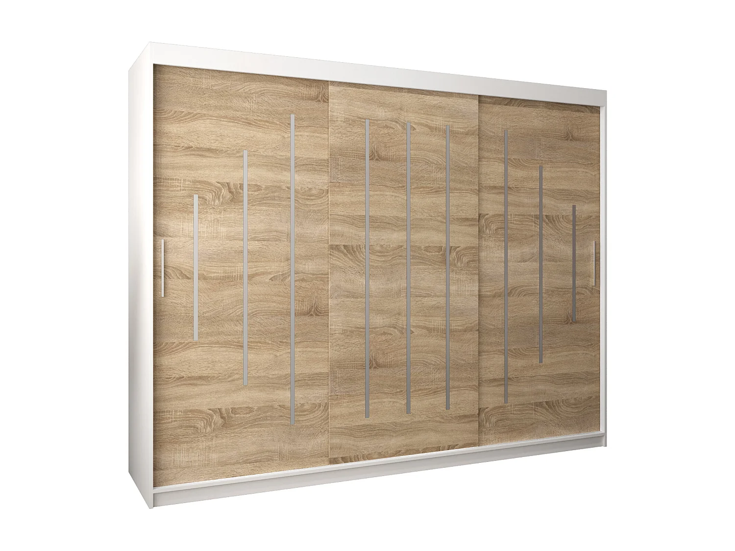 ARMADIO YORK AD ANTE SCORREVOLI 200/250/62 3 porte (Bianco/Sonoma)