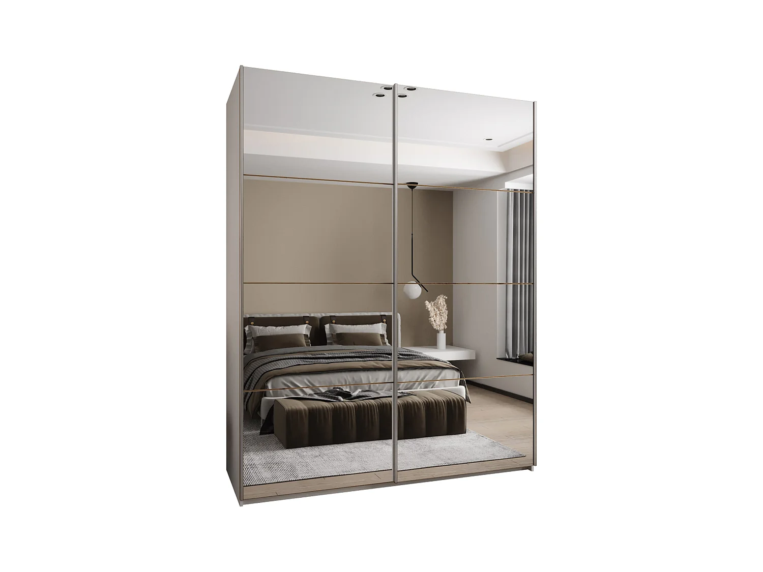 Armoire Lux 2 245,5/190/64 (Blanc/Artisan/Argent)