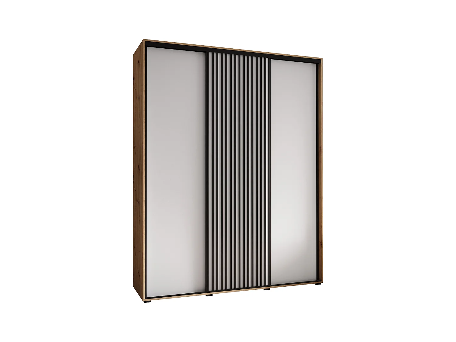 SCHWEBETÜRENSCHRANK LANKO 1 235,2/200/60 3-türig (Artisan/Weiß)
