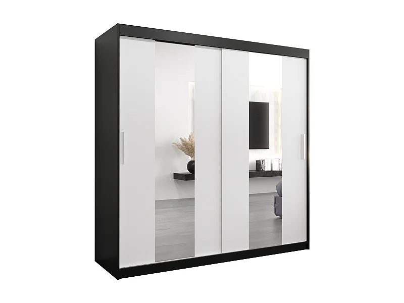 Armoire Pole À Portes Coulissantes 200/200/62 2 portes (Noir/Blanc)