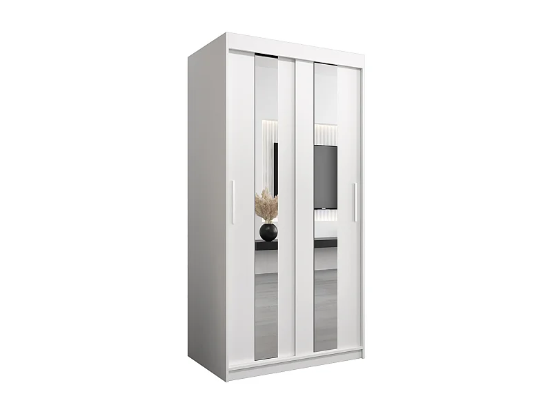 Schwebetürenschrank Pole 200/100/62 2-Türig (Weiß)