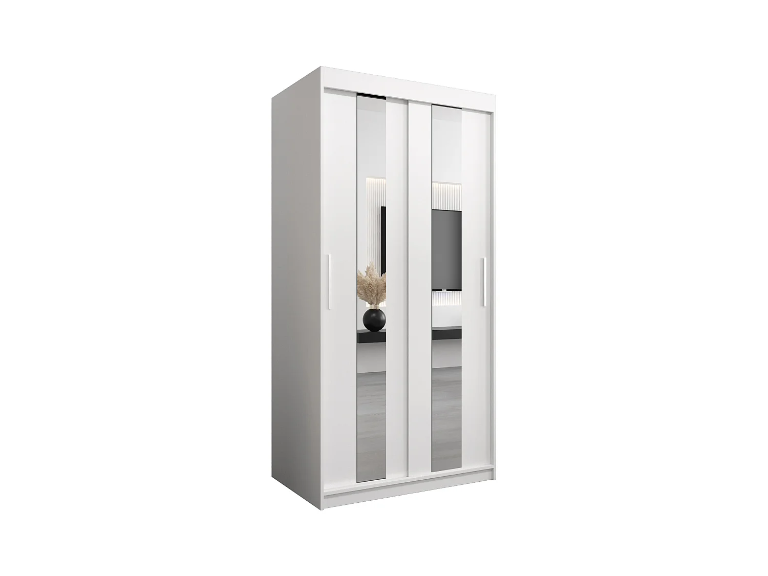 Armoire Pole À Portes Coulissantes 200/100/62 2 portes (Blanc/Blanc)