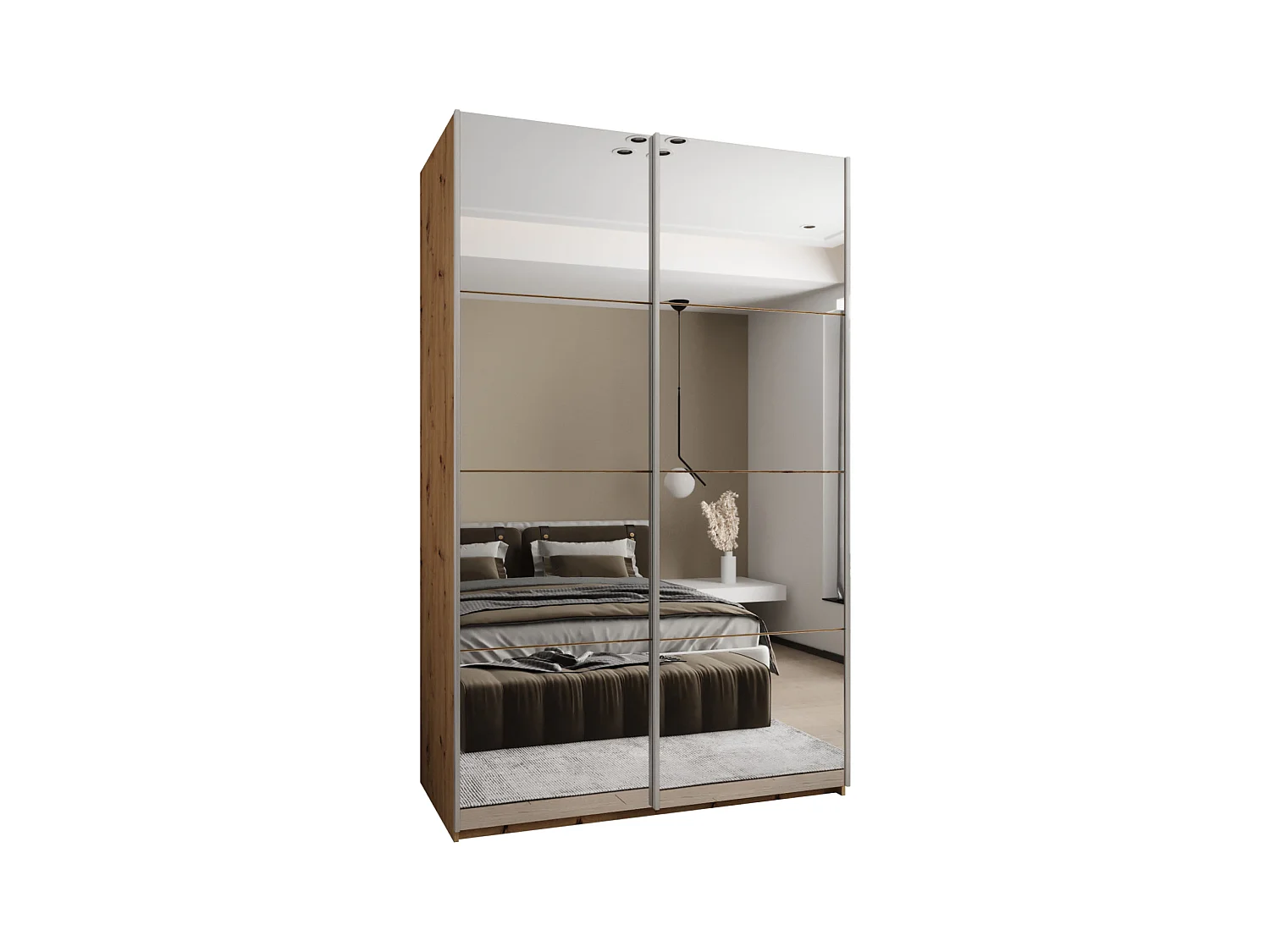 Armoire Lux 2 245,5/160/64 (Artisan/Artisan/Argent)