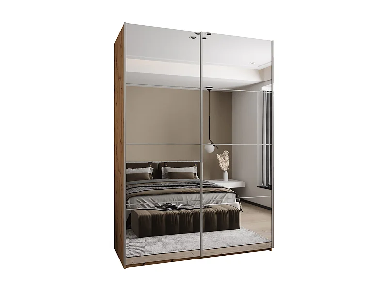Armadio Lux 2 de puertas corredas 245,5/170/64 (Artisan/Blanco/Plata)