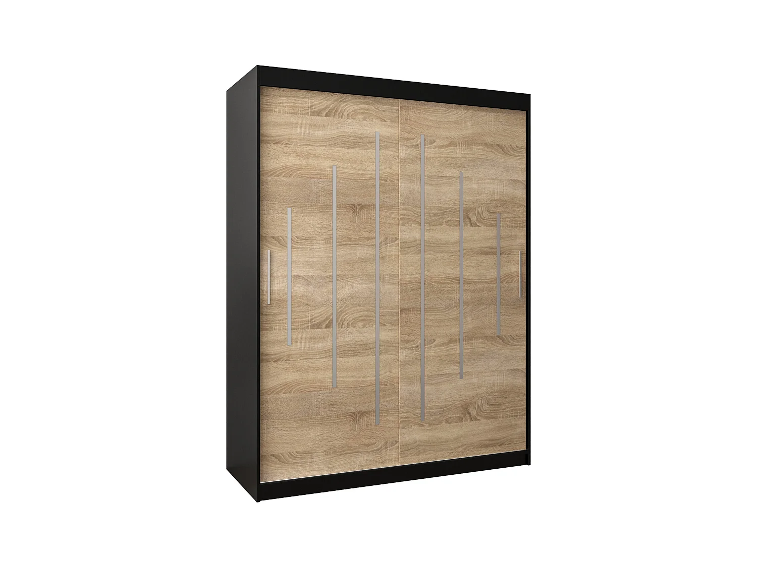 ARMOIRE YORK À PORTES COULISSANTES 200/150/62 2 Portes (Noir/Sonoma)