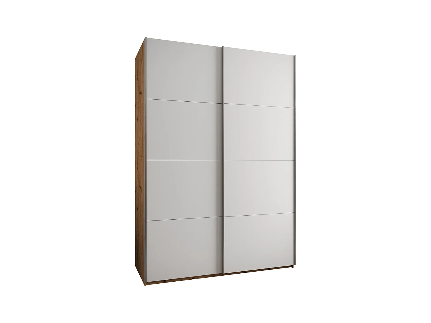 Armoire Lux 1 245,5/180/64 (Artisan/Blanc/Argent)