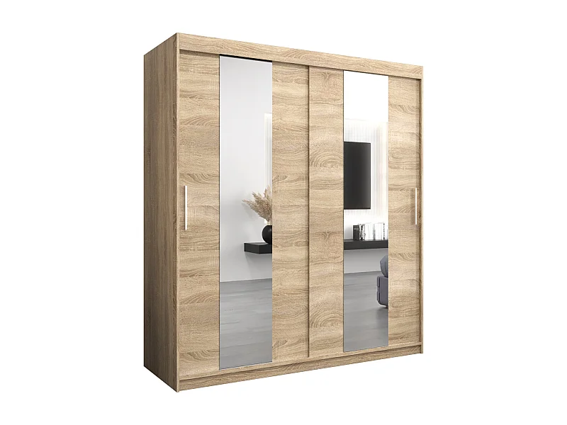 Schwebetürenschrank Pole 200/180/62 2-Türig (Sonoma)