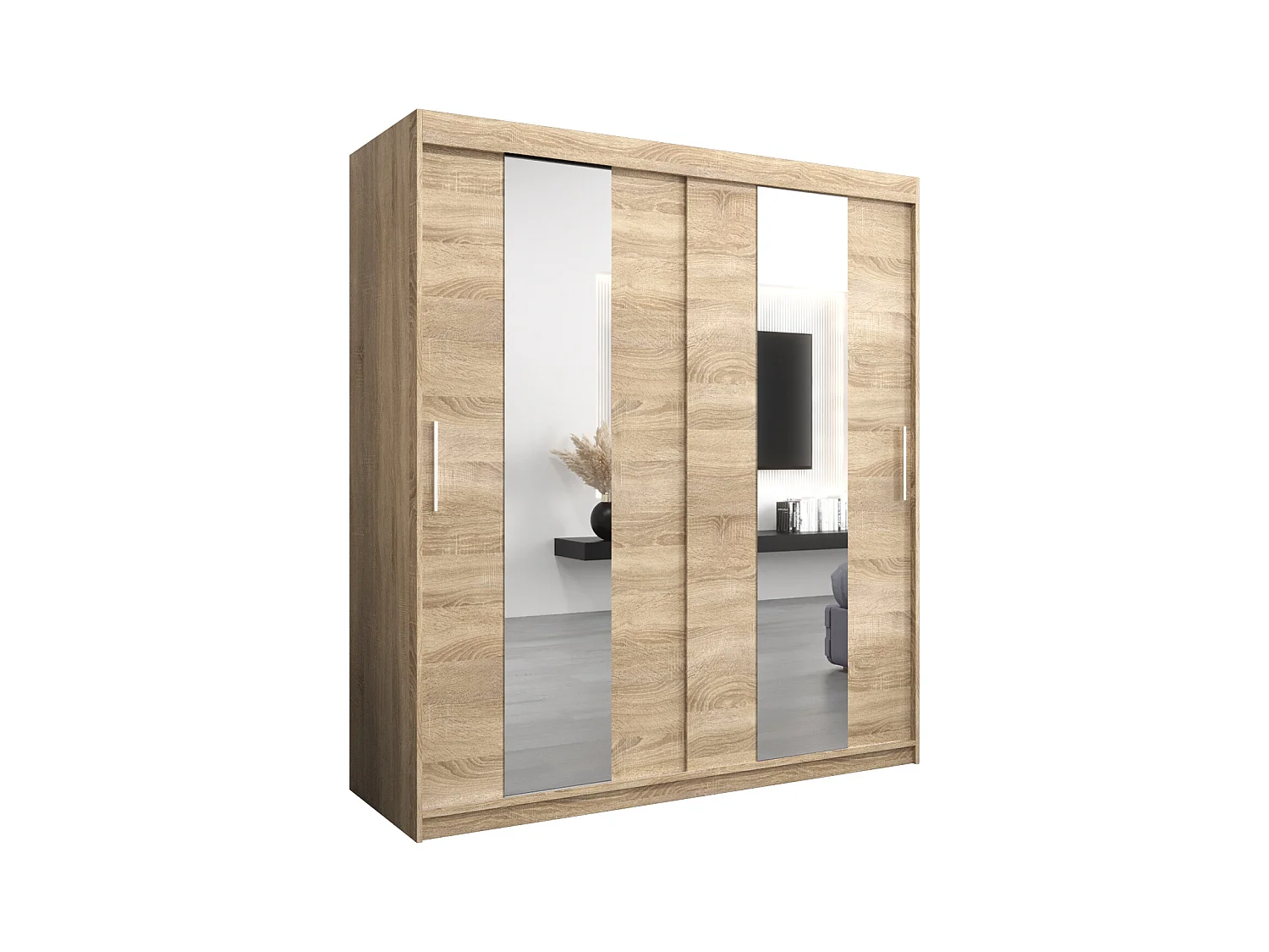 Schwebetürenschrank Pole 200/180/62 2-Türig (Sonoma)