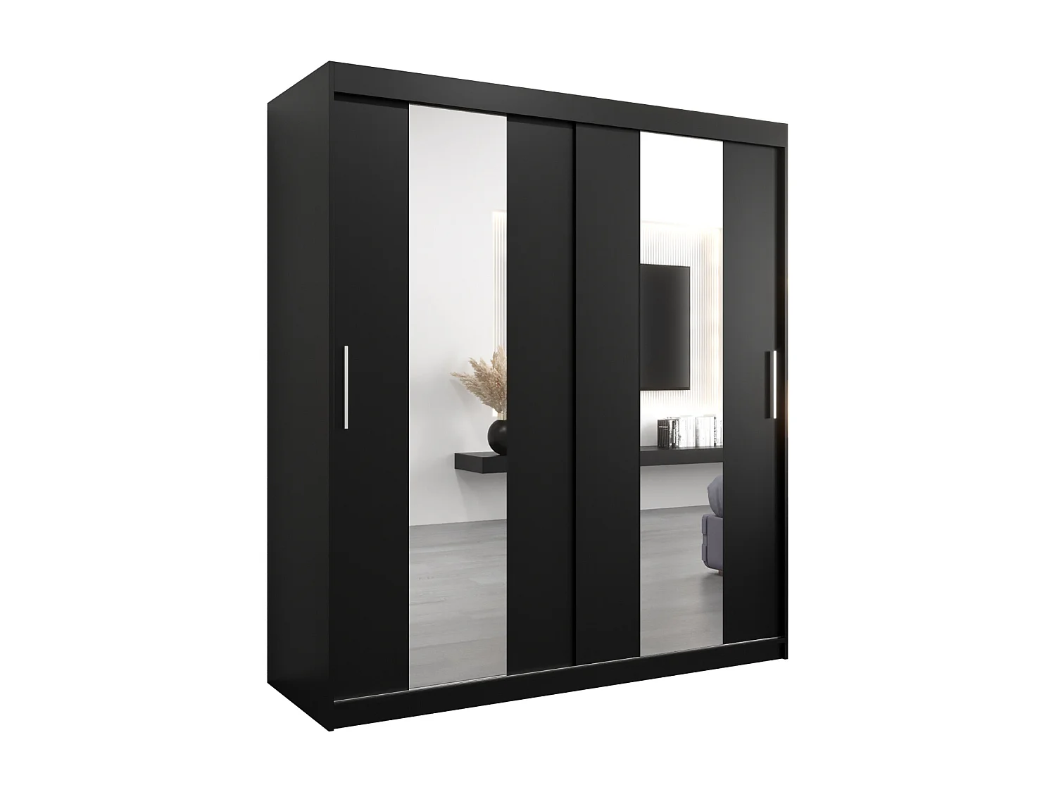 Armoire Pole À Portes Coulissantes 200/180/62 2 portes (Noir/Noir)