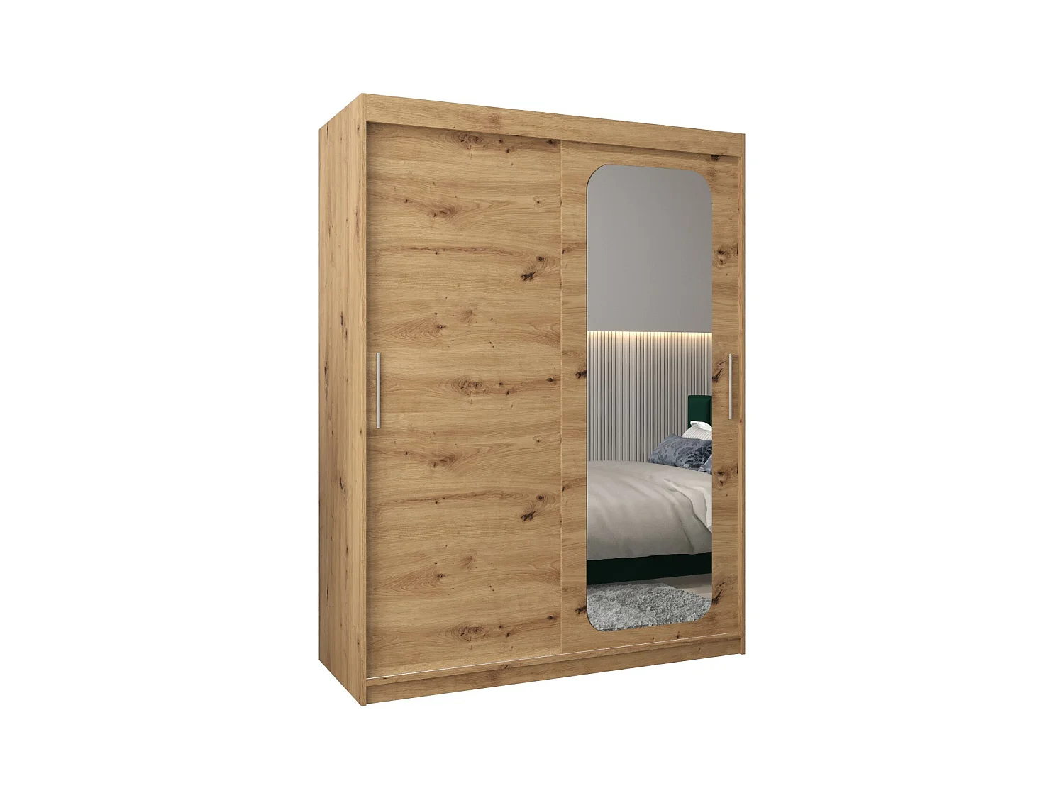PROMO T2 KLEDINGKAST MET SCHUIFDEUREN 200/150/62 2 deuren (artisan/artisan)