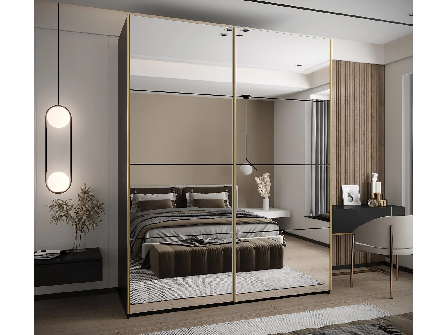 Armadio Lux 2 245,5/190/64 (Nero/Nero/Gold)